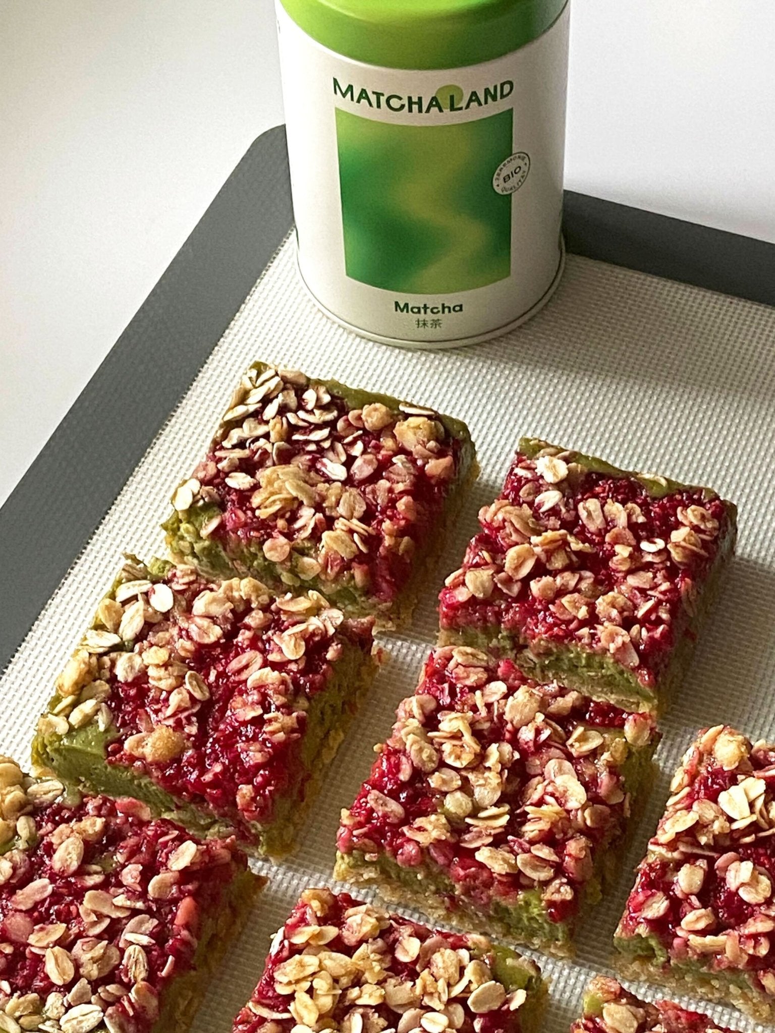 Matcha-Himbeer Jogurt-Riegel - MatchaLand Deutschland