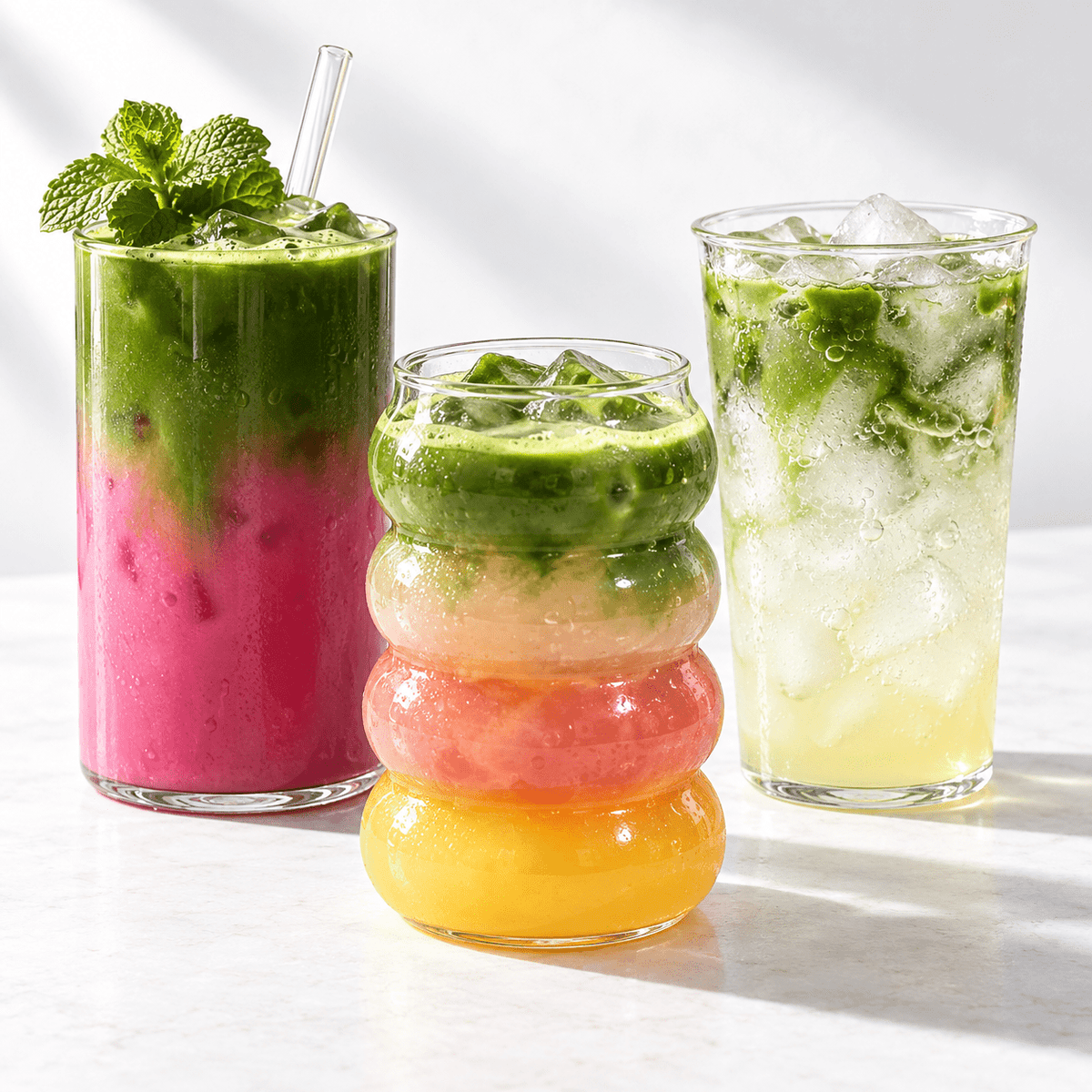 3 Matcha-Refresher: Drachenfrucht, Granatapfel & Zitrone - MatchaLand Deutschland